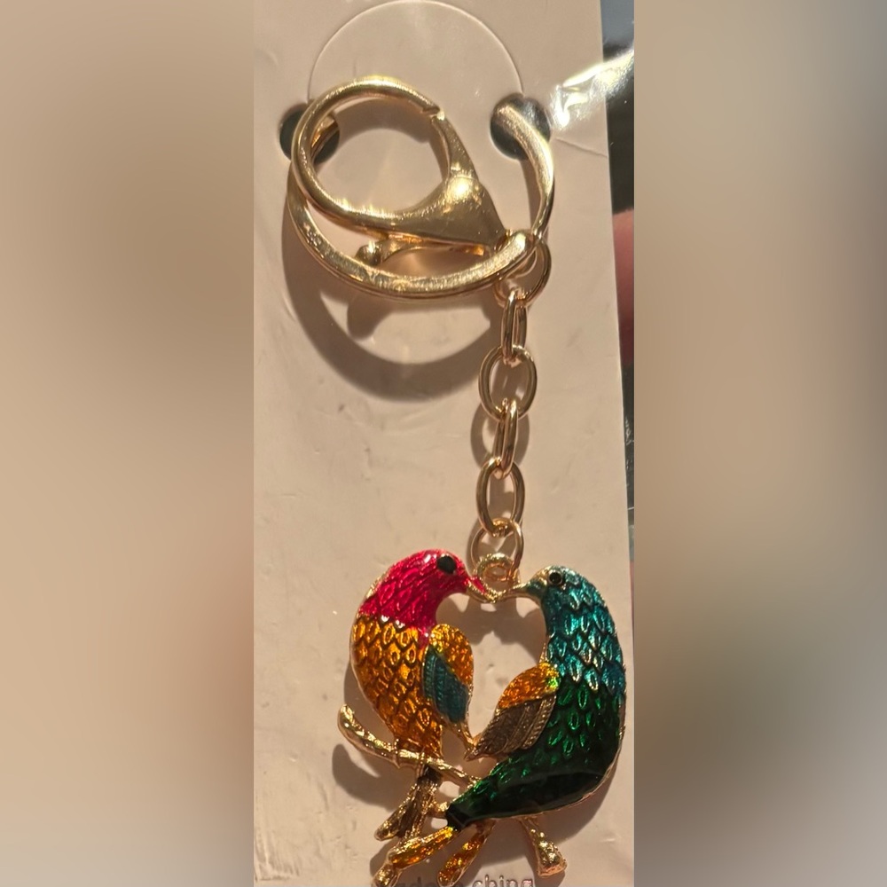 NWT Chunky Colorful Bird Keychain / Bag Charm